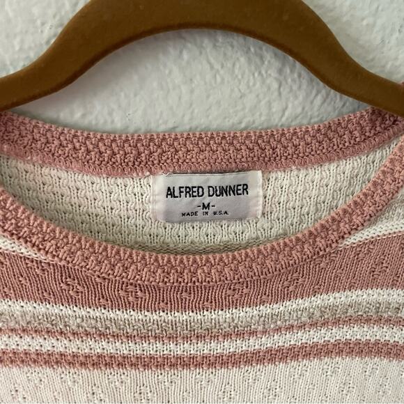 Dunner Stunner Sweater Top Vintage 90s rose Striped Top - Picture 2 of 6